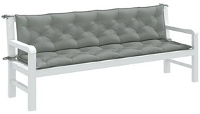 2 db melange világosszürke szövet kerti padpárna 200 x 50 x 7cm