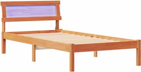 vidaXL Ágykeret fejtámlával Faggyú barna 90 x 190 cm Tömör fenyőfa