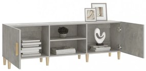 betonszürke szerelt fa TV-szekrény 150 x 30 x 50 cm