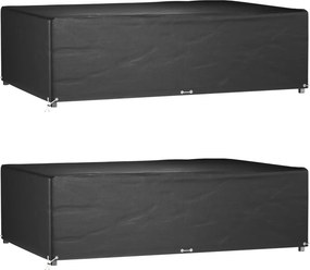 vidaXL 2 db téglalap alakú kerti bútorhuzat 12 fűzőlyukkal 227x152x65