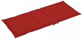 4 db piros szövet kerti magas háttámlájú székpárna 120x50x3 cm