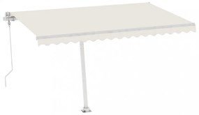 krémszínű automata szélérzékelős és LED-es napellenző 400x350cm
