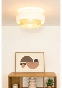 Mennyezeti lámpa BOHO 1xE27/60W/230V, átmérő 40 cm, fehér/juta