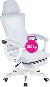 Irodai szék, világosszürke/fehér, teherbírás 150 kg, MALVIN