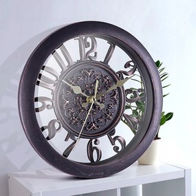 Nagy elektronikus falióra, modern loft stílusú, csendes szerkezet, fekete