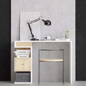 PC asztal Tempo (fehér + tölgy). Akció -18%. 1073559