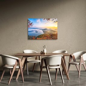 Üveg kép - Bledi-tó (70x50 cm)