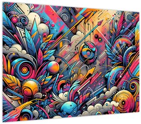 Üveg kép - Színes graffiti (70x50 cm)