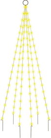 vidaXL karácsonyfa zászlórúdon 108 meleg fehér LED-del 180 cm