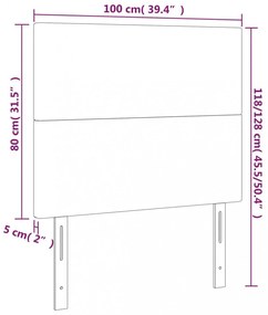 kék szövet LED-es fejtámla 100x5x118/128 cm