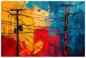 Kép - Absztrakt elektromos vezetékek (90x60 cm)