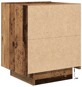 Éjjeli szekrény LED világítással 2 db Régi fa 45x40x55 cm
