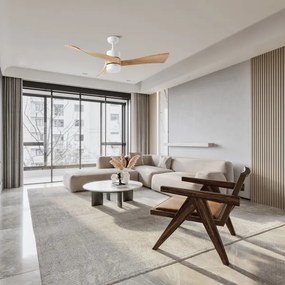 ZEVENTI - LED mennyezeti ventilátor NATURITO LED/18W/230V Wi-Fi Tuya fehér/tölgy + távirányító