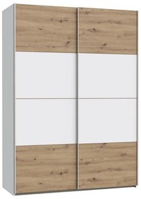 Gardróbszekrény KARO 150x210 cm fehér/artisan tölgy