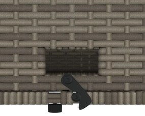 2 személyes szürke polyrattan/akácfa kerti kanapé párnával