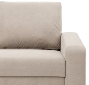 Zeus sarokkanapé, 2 ágyneműtartóval, döntött kartámasz, bársony, univerzális oldal, hab töltet, bézs