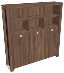 Verno+ S magas gardrób 200 x 46 x 210 cm, polccal, dió / fekete