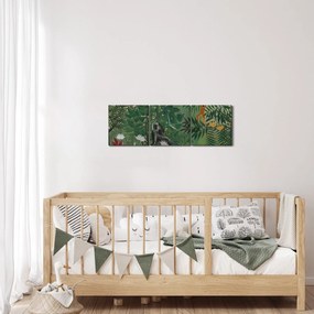 Kép - Henri Rousseau, Tropical Forest with Monkeys, reprodukciók (órával) (90x30 cm)