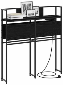 Tároló fejtámla polcokkal fejtámlával Musta tammi 90 cm Faanyag