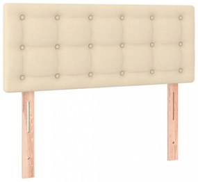 krémszínű szövet LED-es fejtámla 90x5x78/88 cm