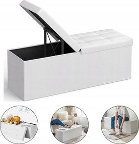 Puff Kárpitozott Lábtartó Kényelmes Ülés Tároló Nagy 120l 38x110x38cm