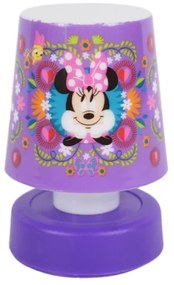 LED gyerek éjjeli lámpa MINNIE 11 cm lila