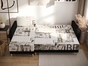 Sarok ülőgarnitúra Glimmer L (bézs + fekete) (B). 1057129