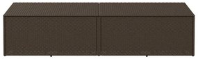 barna polyrattan kerti tárolóláda 220x50x58 cm