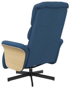 Kék szövet dönthető fotel lábtartóval