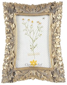 Antikolt arany színű vintage fényképkeret leveles díszekkel 10x15 cm