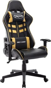 vidaXL fekete és arany színű műbőr gamer szék