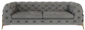 Szürke bársony kanapé 225 cm Chelsea Bis – Ropez