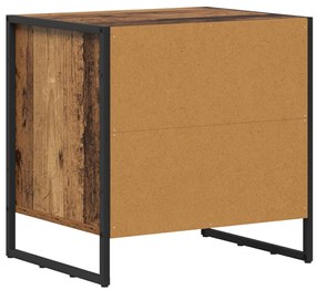 vidaXL Éjjeli asztal fiókkal 2 pcs Öreg fa 50 x 39.5 x 50 cm Faanyag