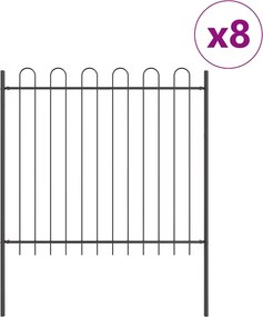 vidaXL Kerti Kerítés 8 pcs Szürke 13,6 x 1,5 m Porfestett acél