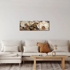 Kép - Orchideák (órával) (90x30 cm)