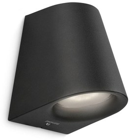 Philips Virga kültéri falra szerelhető LED lámpa, fekete, 1x3W, 270 lm, 2700K melegfehér, 172873016