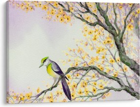 Kép - Akvarell madár a fán (70x50 cm)