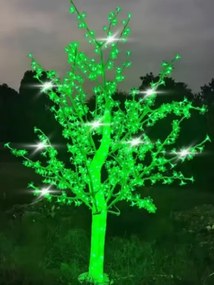 LED-es akril fa 120 cm zöld fény flash hideg fehér