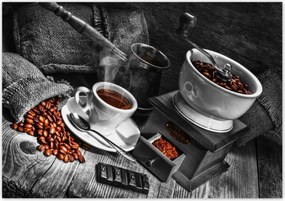 Poszterek 100x70 Fekete-fehér kávé fotó