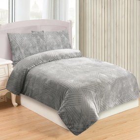 Trojice  mikroplüss ágyneműhuzat szürke, 140 x 200 cm, 70 x 90 cm