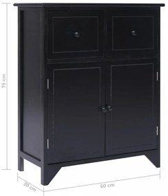 fekete császárfa kisszekrény 60 x 30 x 75 cm
