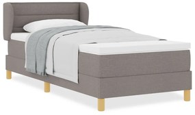 Boxspringágy matraccal, világosszürke, 80x200 cm, textil