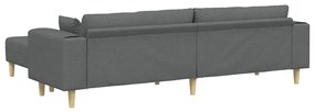 Szövet kanapé párnával 3 pcs Sötétszürke 208 cm szövet