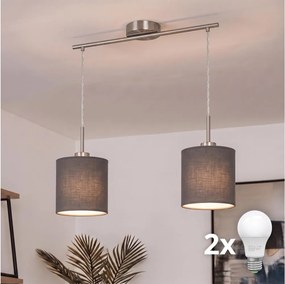 Brilagi - LED csillár kábelen NUBILA 2xE27/60W/230V antracit