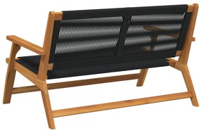 Kerti pad Fekete 76x122x73 cm Tömör akácfából