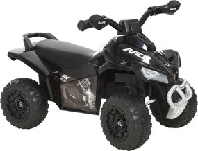 HOMCOM Quad Játékautó Gyerekeknek 18-36 Hónap  Fényekkel és Zene Funkcióval, Max. 20 kg-ig, 67,5x38x44 cm Fekete | Aosom