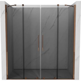 Mexen Velar Duo, tolózuhanyajtó nyitáshoz 170 cm, 8mm szürke üveg, rózsaszín arany, 871-170-000-42-60