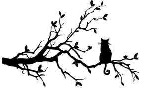 Fali dekoráció 80x50 cm ág fém