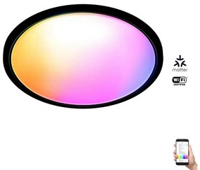WiZ WiZ - LED RGB Dimmelhető mennyezeti lámpa SUPERSLIM LED/22W/230V Wi-Fi fekete WI0122