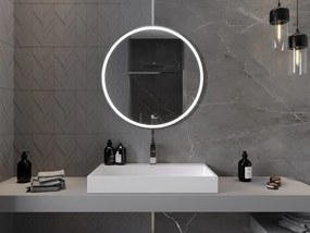 Mexen Gobi, LED kör alakú fürdoszobai tükör háttérvilágítással 80 cm, 6000K, páramentes, 9801-080-080-611-00